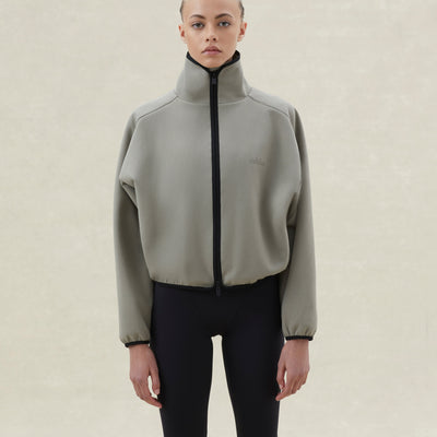 Womens Suede Fleece Track Jacket