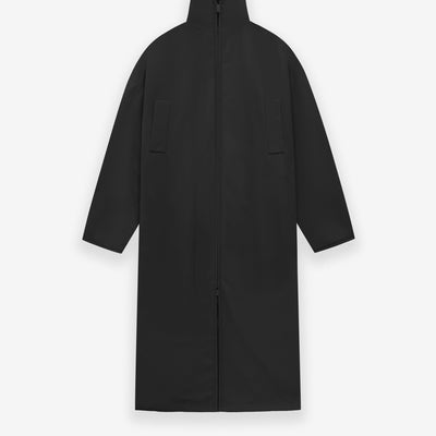 Wool Crepe High Neck Trench