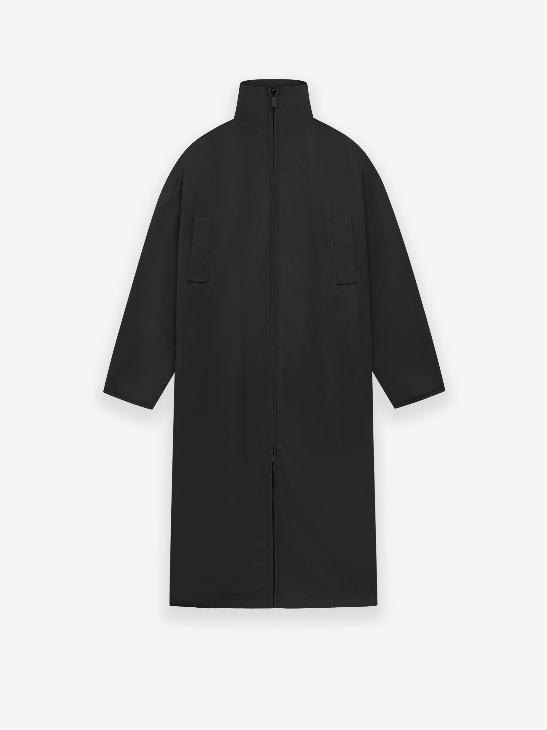 Wool Crepe High Neck Trench