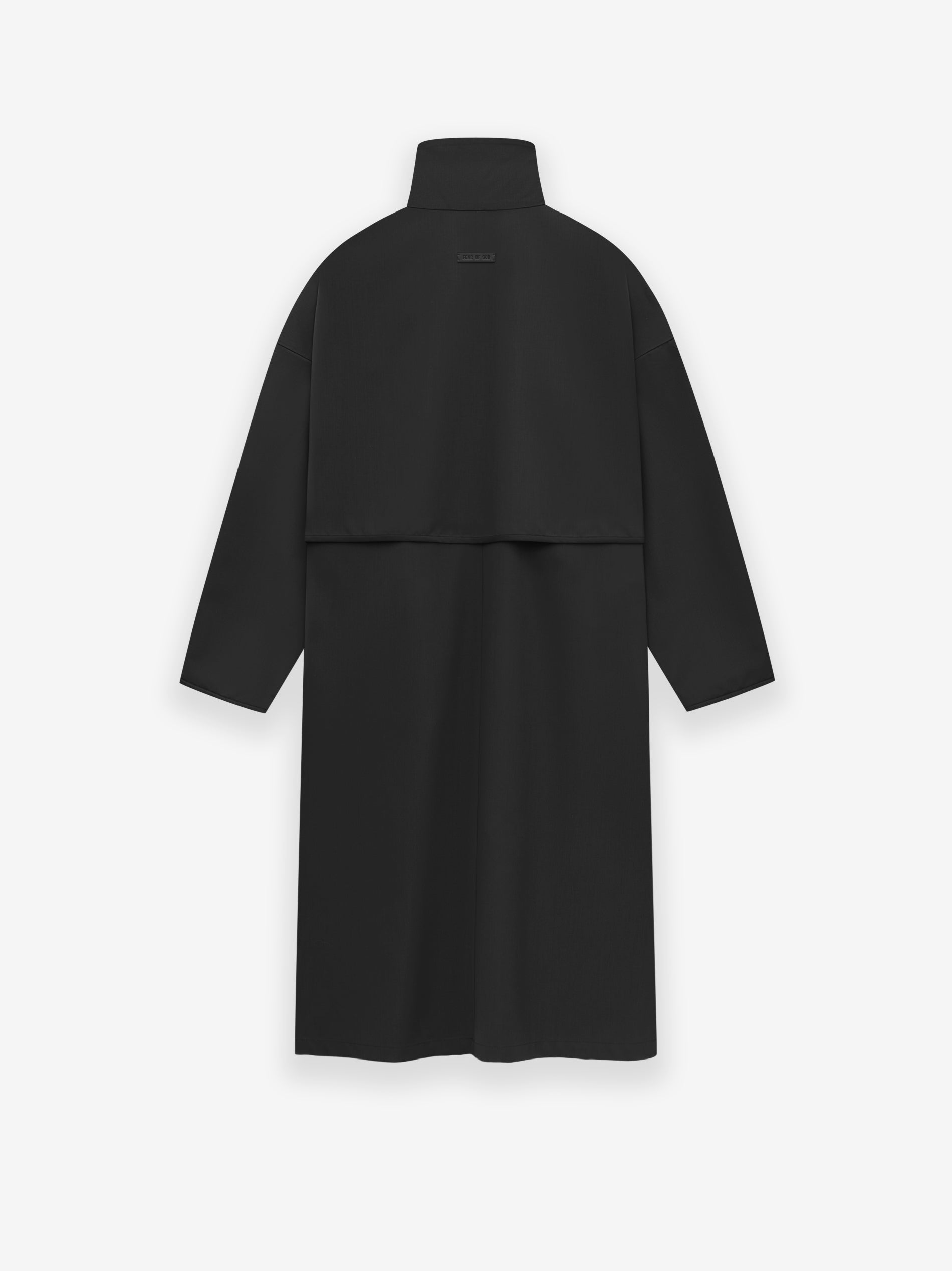 Wool Crepe High Neck Trench