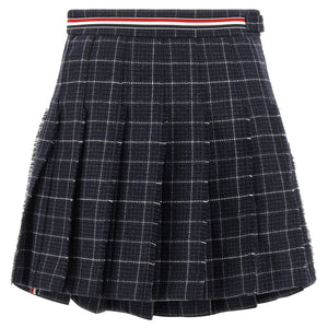Thom Browne Rwb Pleated Tweed Skirt