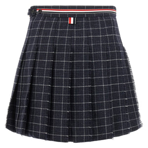 Thom Browne Rwb Pleated Tweed Skirt
