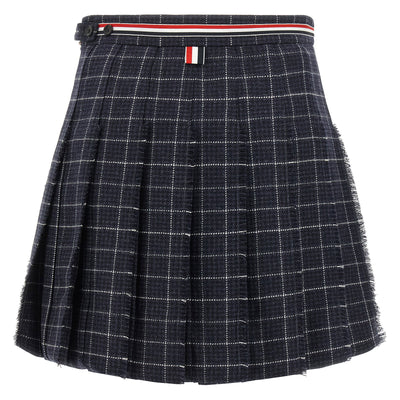 Thom Browne Rwb Pleated Tweed Skirt