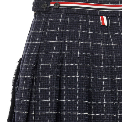 Thom Browne Rwb Pleated Tweed Skirt
