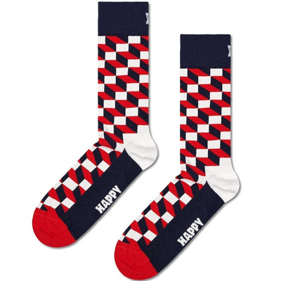 Happy Socks Unisex Filled Optic Design Crew Length Socks for Women and Men