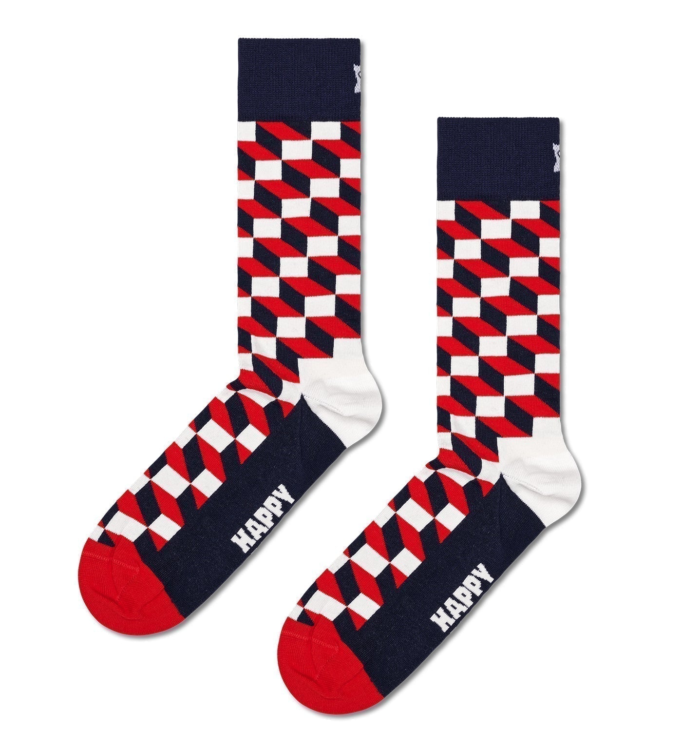 Happy Socks Unisex Filled Optic Design Crew Length Socks for Women and Men