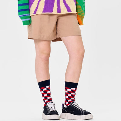 Happy Socks Unisex Filled Optic Design Crew Length Socks for Women and Men