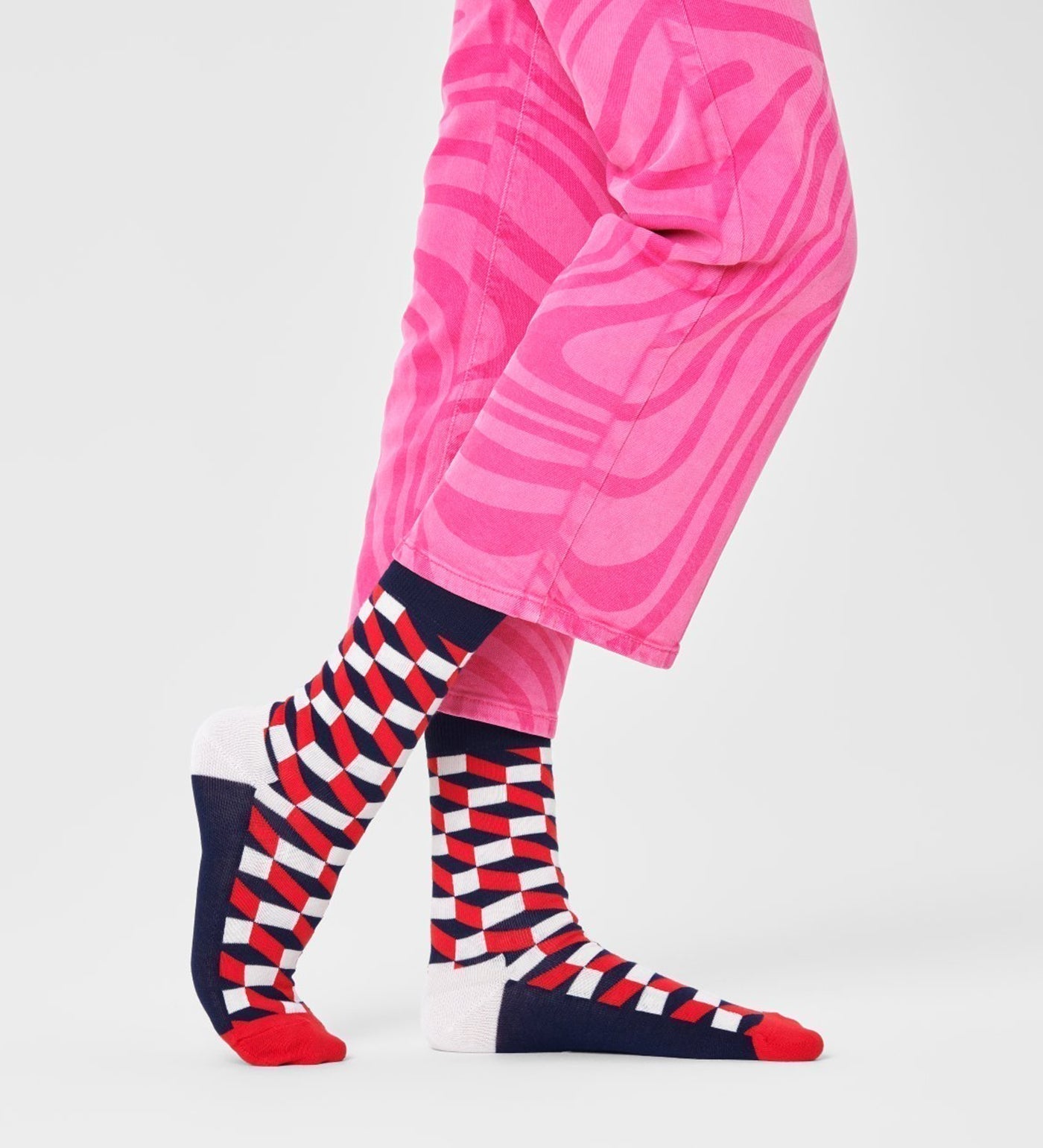 Happy Socks Unisex Filled Optic Design Crew Length Socks for Women and Men