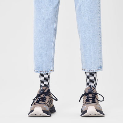 Happy Socks Unisex Filled Optic Style Crew Length Socks for Women and Men