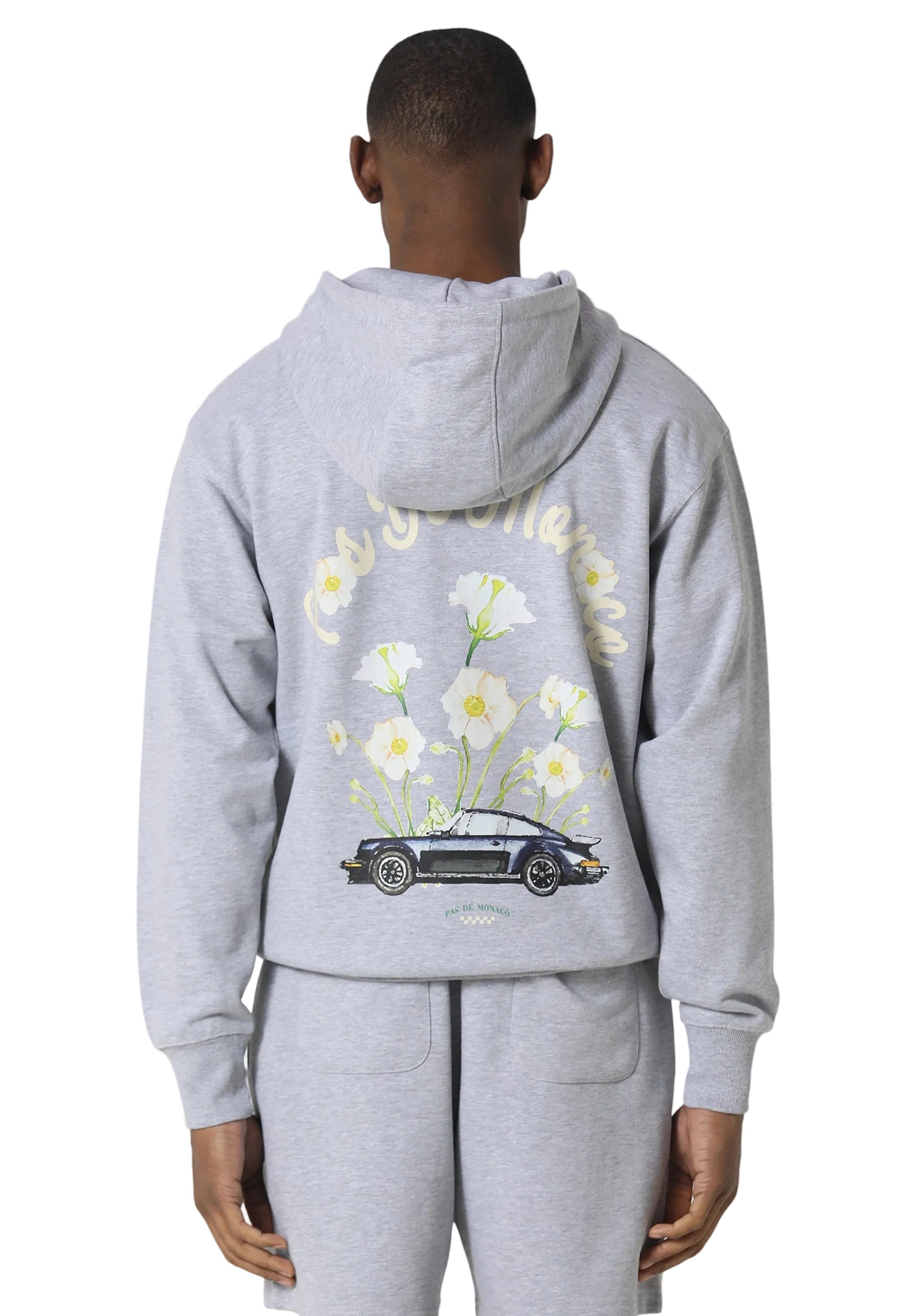 Pas De Monaco Fleur De Route Marl Grey Hoodie
