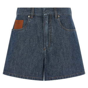 Fendi Chambray Denim Shorts