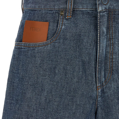 Fendi Chambray Denim Shorts