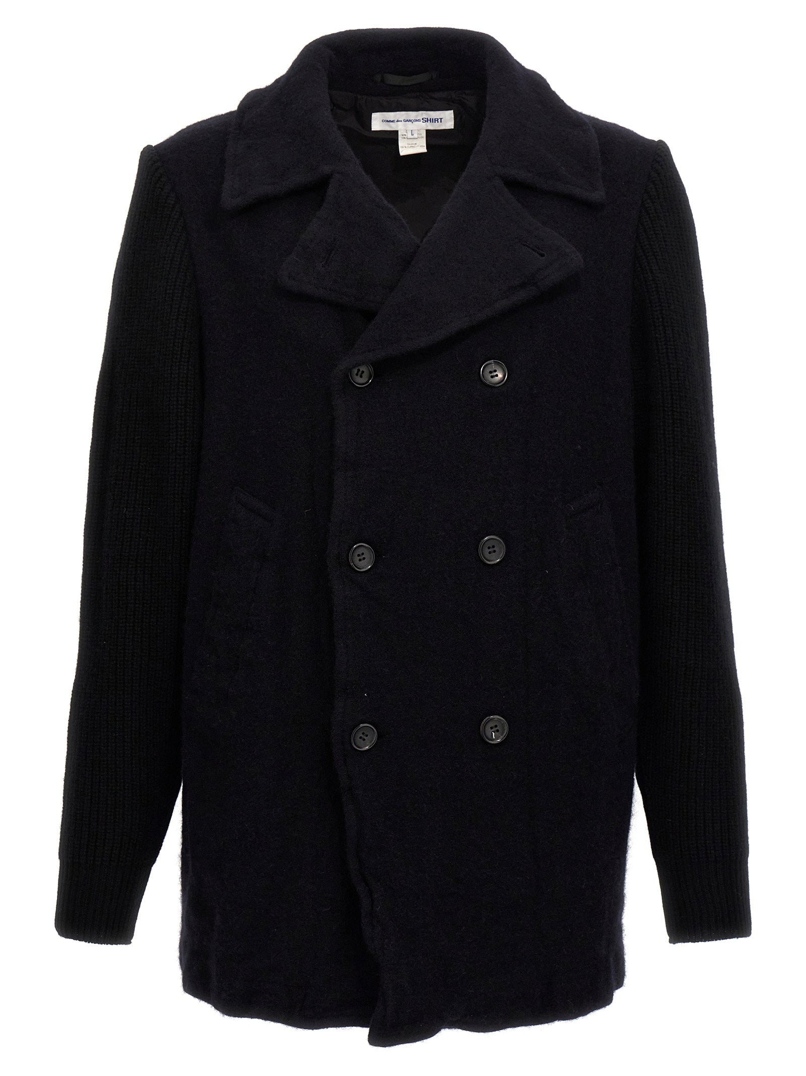 Comme Des Garcons Shirt Double-breasted Wool Coat