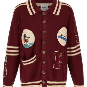 Found Fin Varsity Collared Cardigan