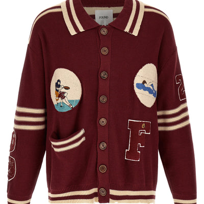 Found Fin Varsity Collared Cardigan