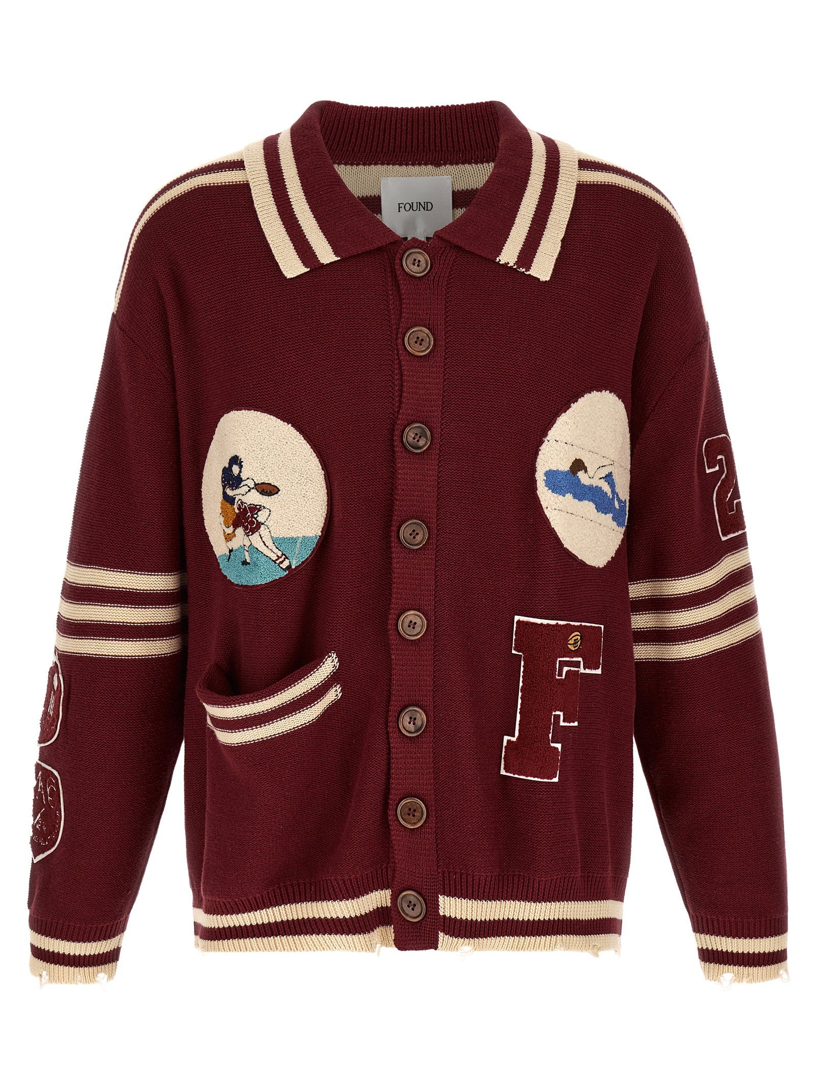Found Fin Varsity Collared Cardigan