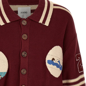 Found Fin Varsity Collared Cardigan