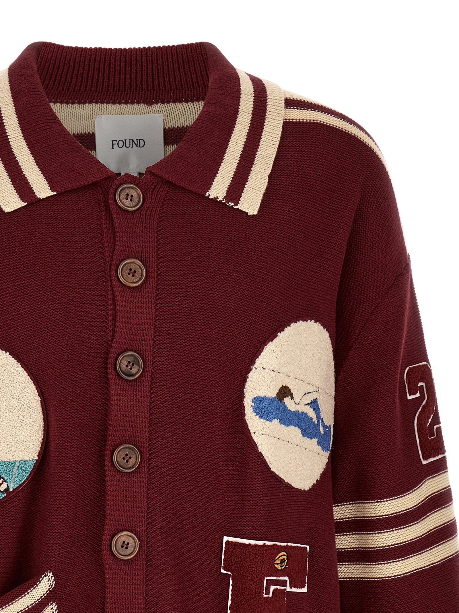 Found Fin Varsity Collared Cardigan