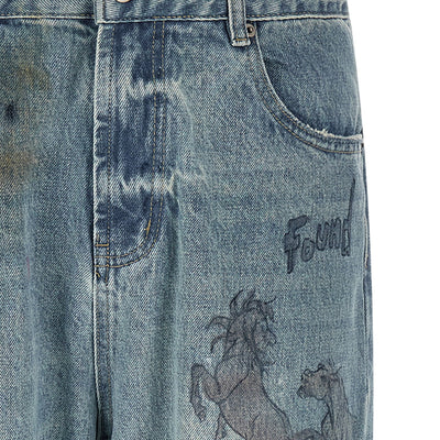 Found Hand Art Jeans