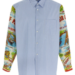Comme Des Garcons Shirt Patterned Sleeve Shirt