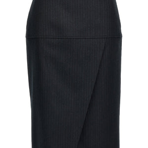 Fendi Pinstriped Wool Skirt