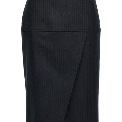 Fendi Pinstriped Wool Skirt