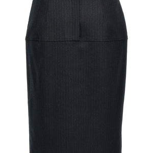 Fendi Pinstriped Wool Skirt