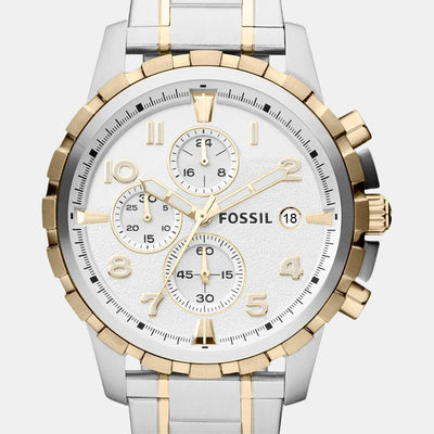 Dean Men Quartz Silver Dial Chronograph Stainless Steel Watch FS4795