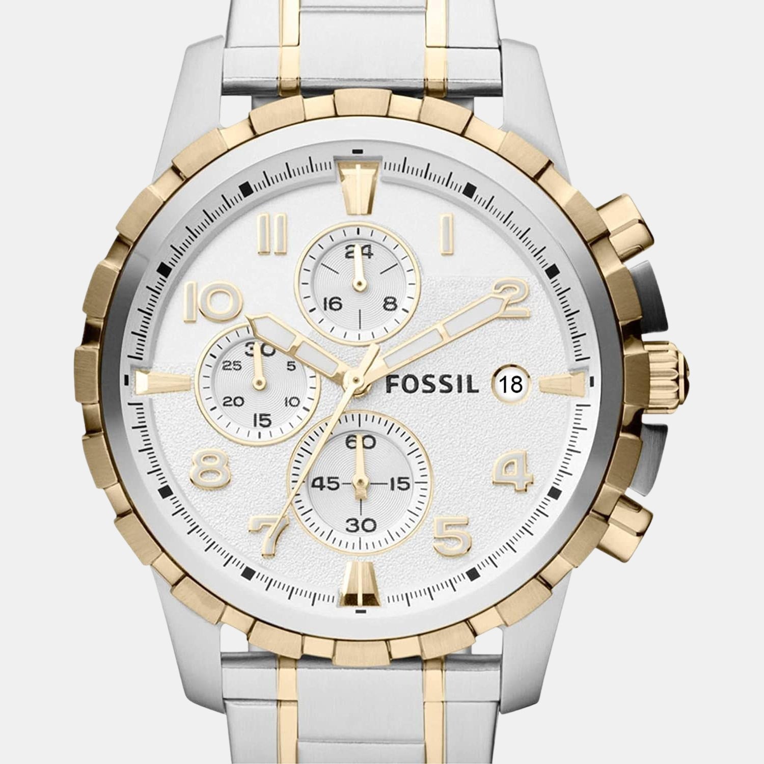 Dean Men Quartz Silver Dial Chronograph Stainless Steel Watch FS4795