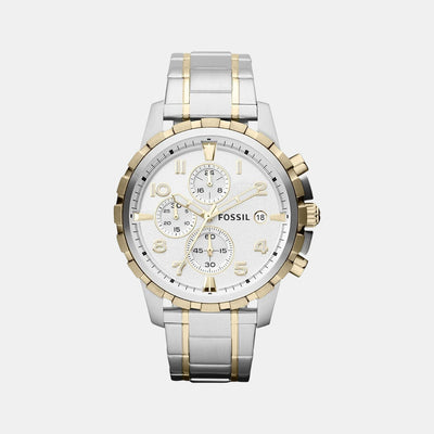 Dean Men Quartz Silver Dial Chronograph Stainless Steel Watch FS4795