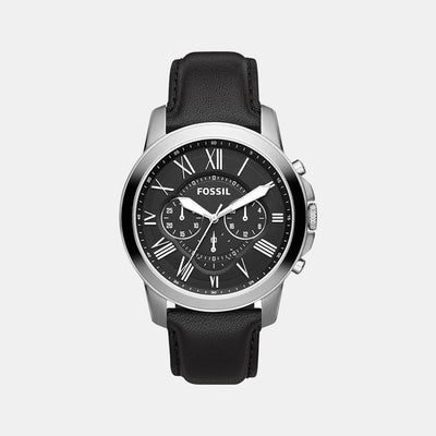 Grant Men Quartz Black Dial Chronograph Leather Watch FS4812