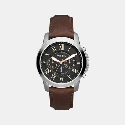 Grant Men Quartz Black Dial Chronograph Leather Watch FS4813