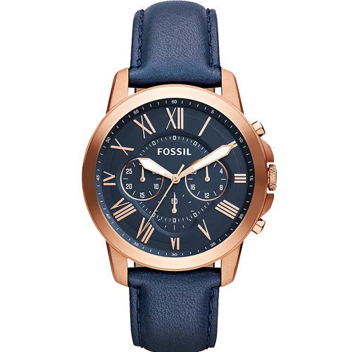 Fossil Grant Blue Dial & Strap 44 MM Watch for Men