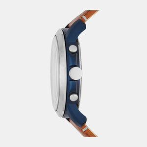Grant Men Quartz Blue Dial Chronograph Leather Watch FS5151
