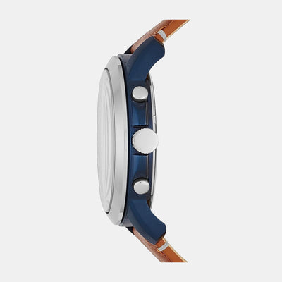 Grant Men Quartz Blue Dial Chronograph Leather Watch FS5151