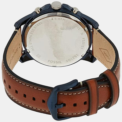 Grant Men Quartz Blue Dial Chronograph Leather Watch FS5151