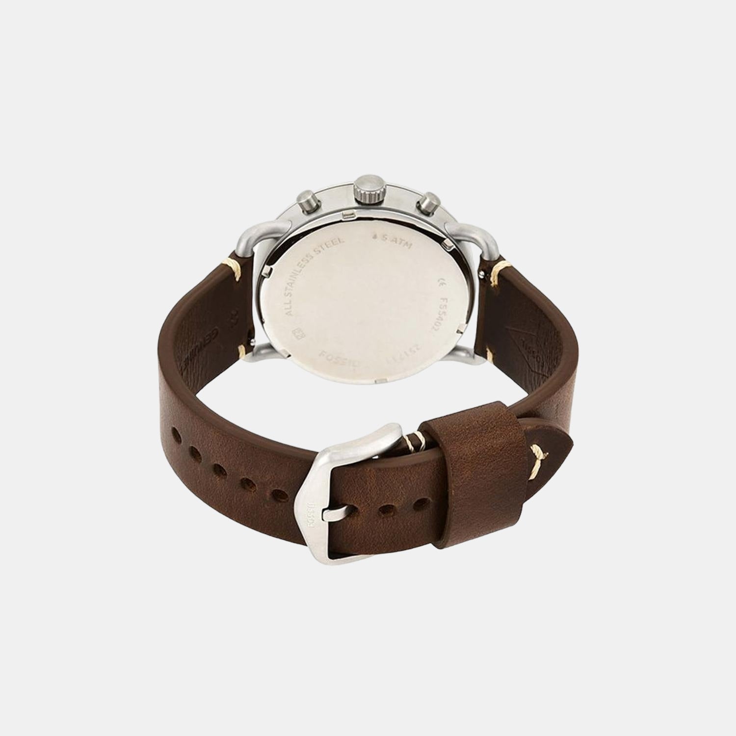 Commuter Men Quartz Cream Dial Chronograph Leather Watch FS5402
