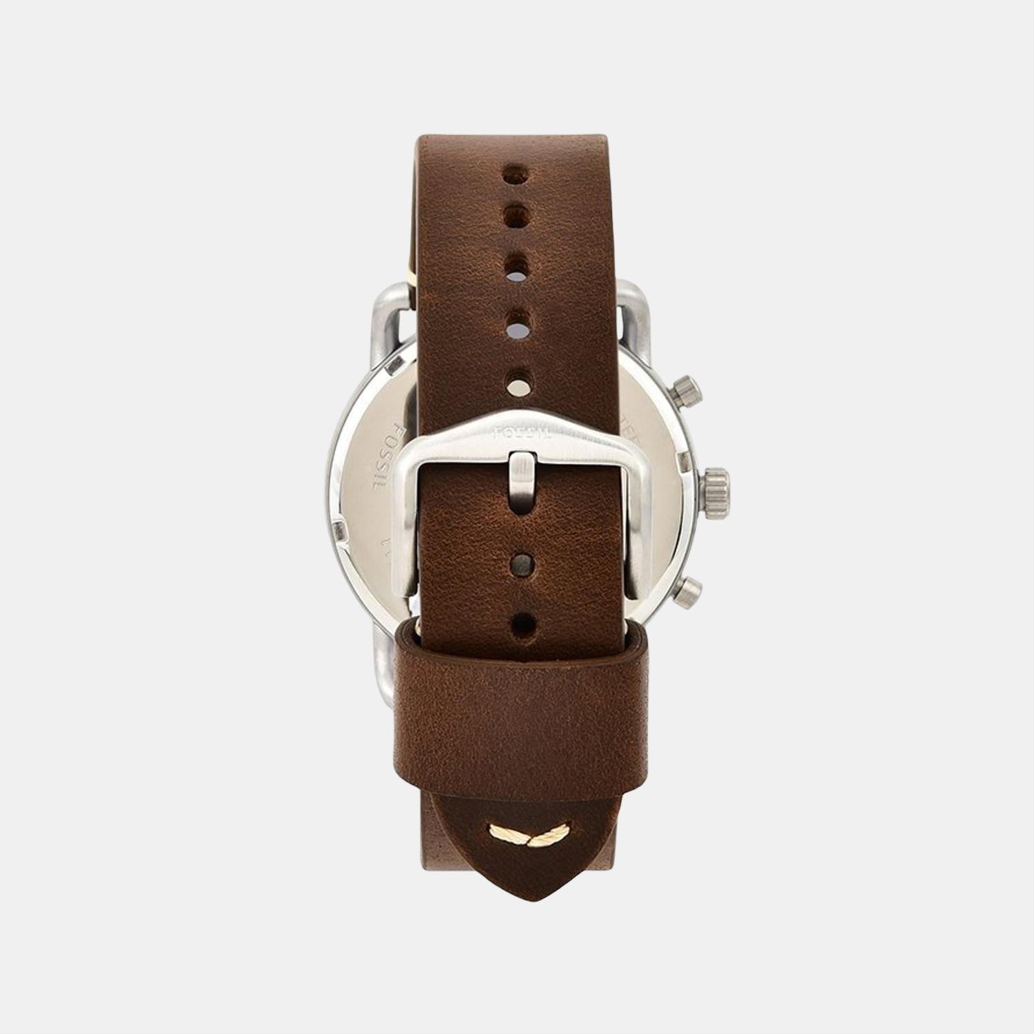 Commuter Men Quartz Cream Dial Chronograph Leather Watch FS5402