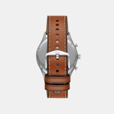 Forrester Men Quartz Blue Dial Chronograph Leather Watch FS5607