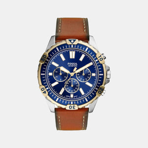 Garrett Men Quartz Blue Dial Chronograph Leather Watch FS5625