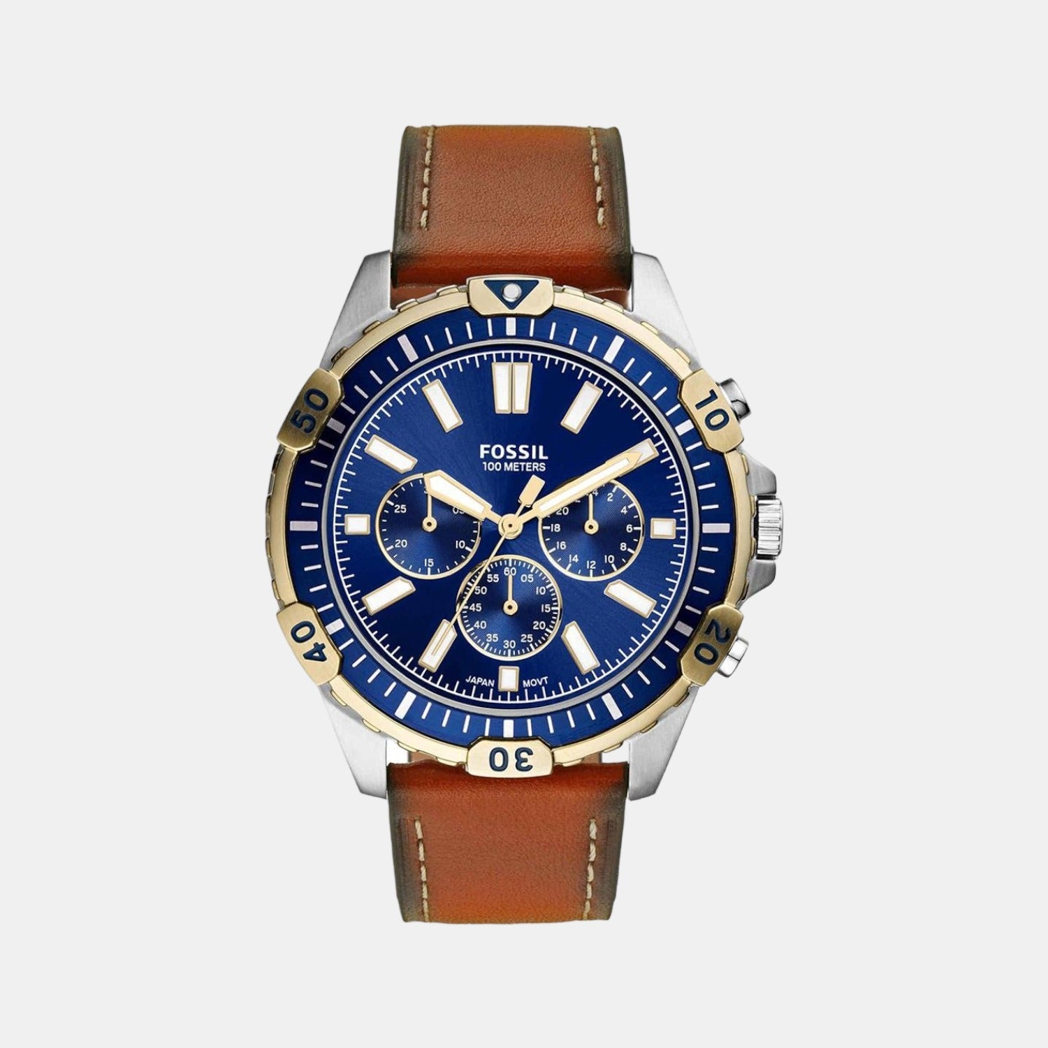 Garrett Men Quartz Blue Dial Chronograph Leather Watch FS5625