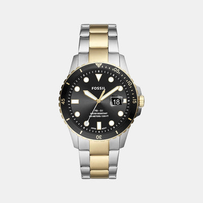 Fb-01 Men Quartz Black Dial Analog Stainless Steel Watch FS5653