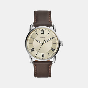 Copeland Men Quartz Cream Dial Analog Leather Watch FS5663