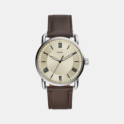 Copeland Men Quartz Cream Dial Analog Leather Watch FS5663