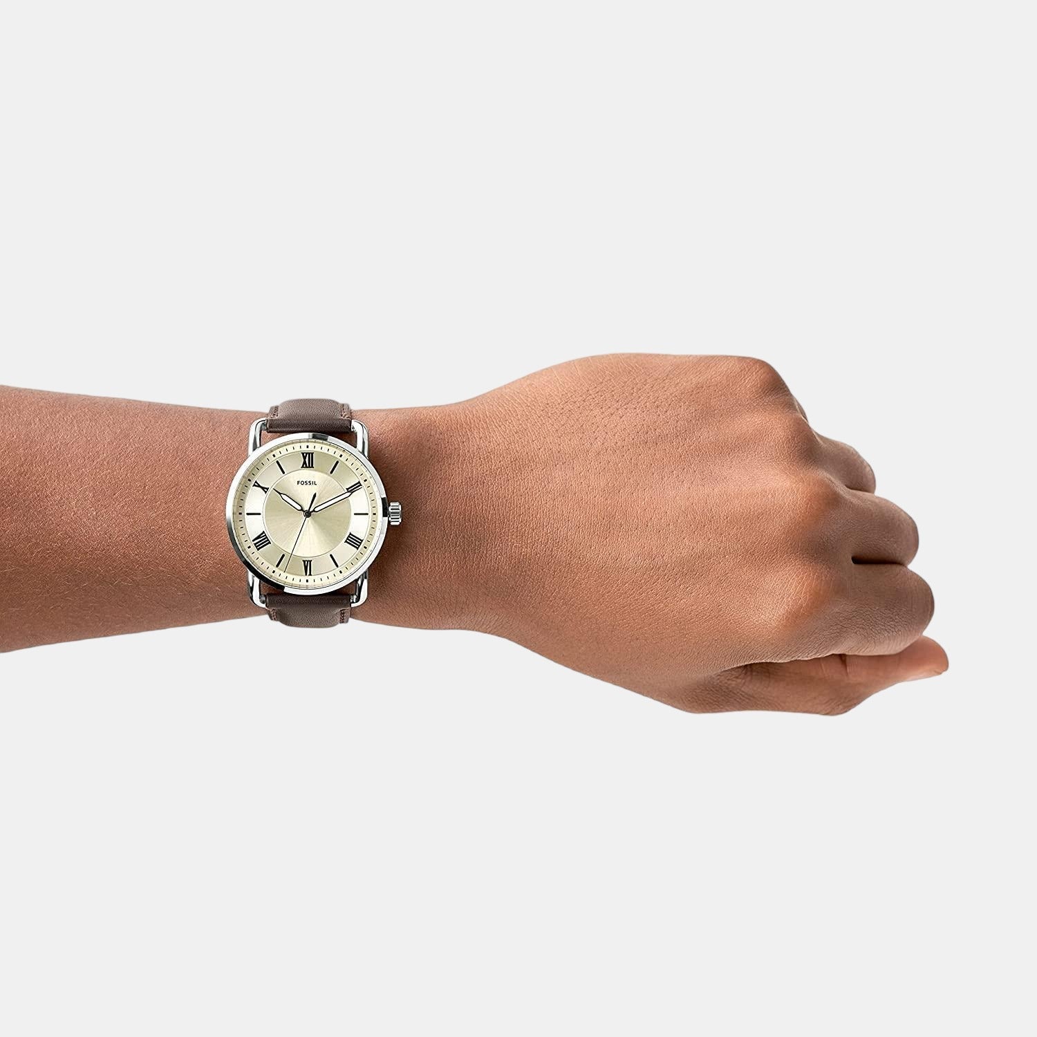 Copeland Men Quartz Cream Dial Analog Leather Watch FS5663