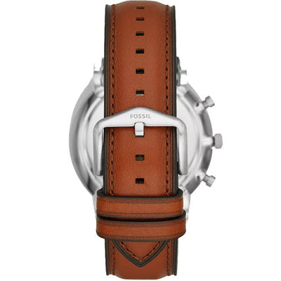 Fossil Neutra Blue Dial & Brown Strap 44 MM Watch with a Bracelet for Men