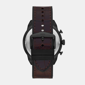 Bronson Men Quartz Black Dial Chronograph Leather Watch FS5713