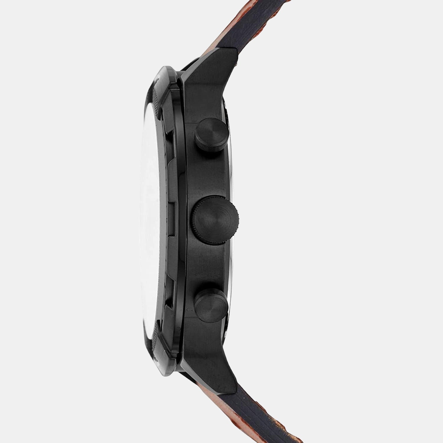Bronson Men Quartz Black Dial Chronograph Leather Watch FS5714