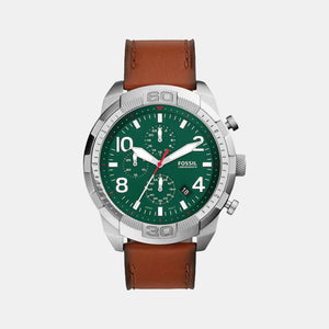 Bronson Men Quartz Green Dial Chronograph Leather Watch FS5738