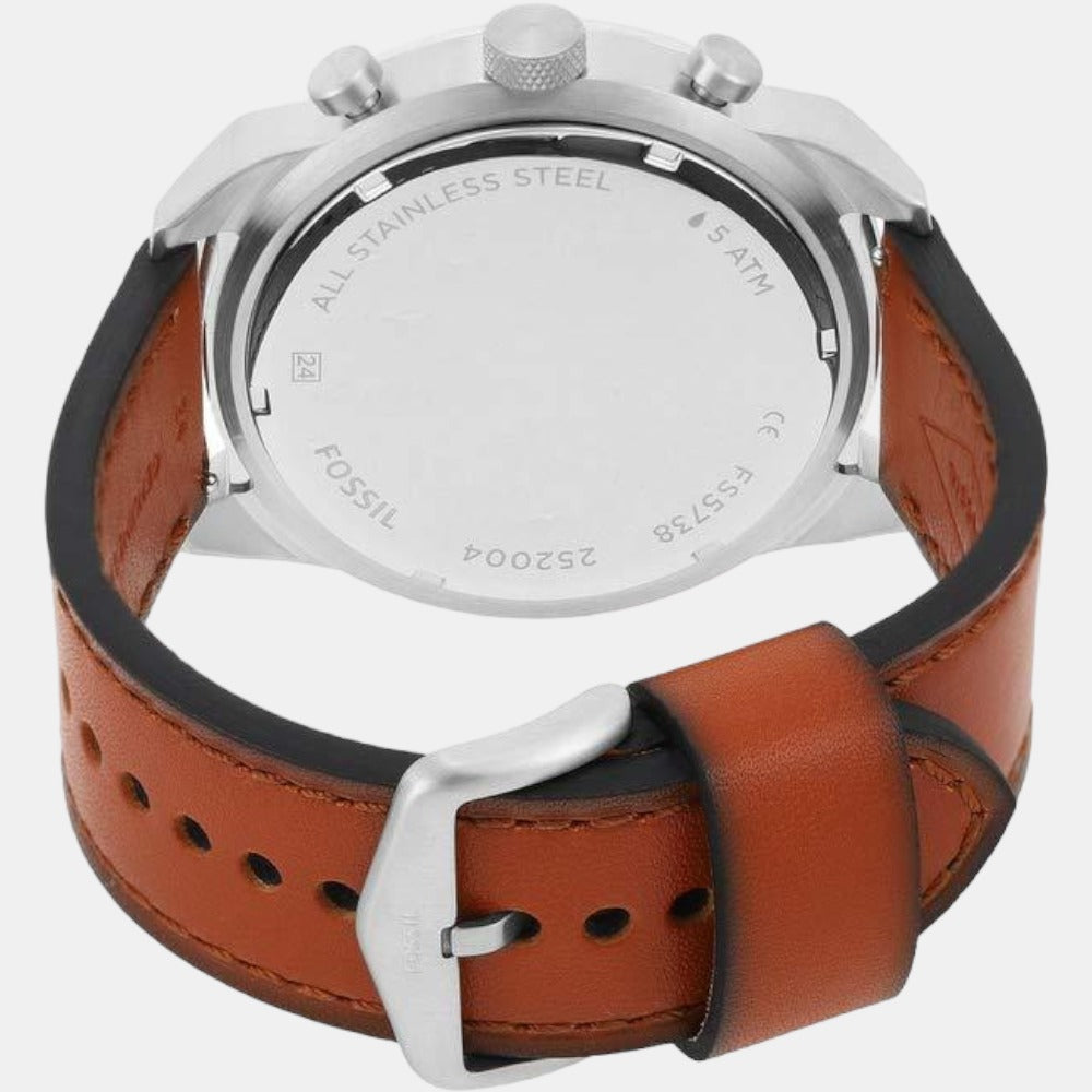 Bronson Men Quartz Green Dial Chronograph Leather Watch FS5738